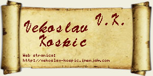 Vekoslav Košpić vizit kartica